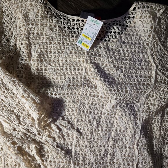 CRISTINA Bohemian Beige Crochet Tunic Sweater NWT/SIZE 1X - Picture 10 of 15